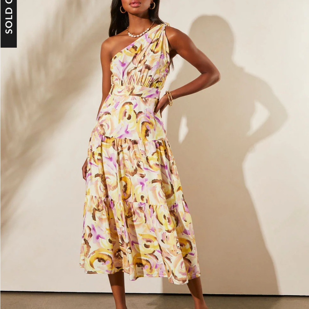Isidore One Shoulder Tiered Midi